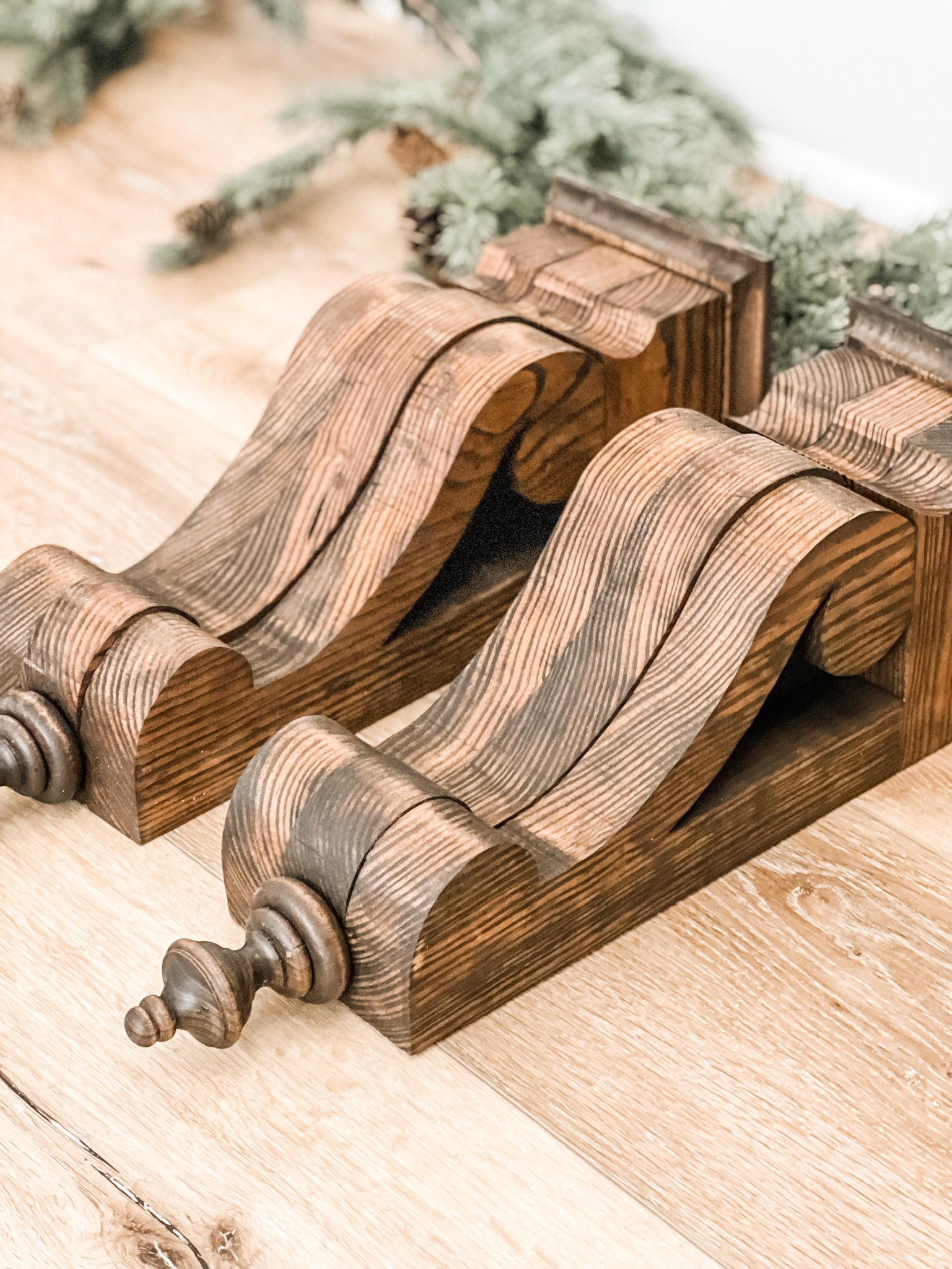 Beautiful handcrafted corbel with finial