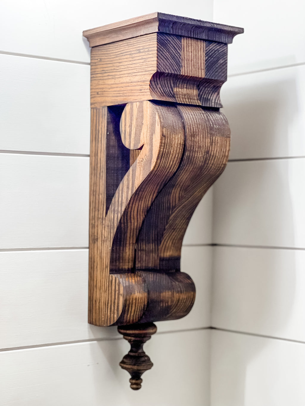 Beautiful handcrafted corbel with finial