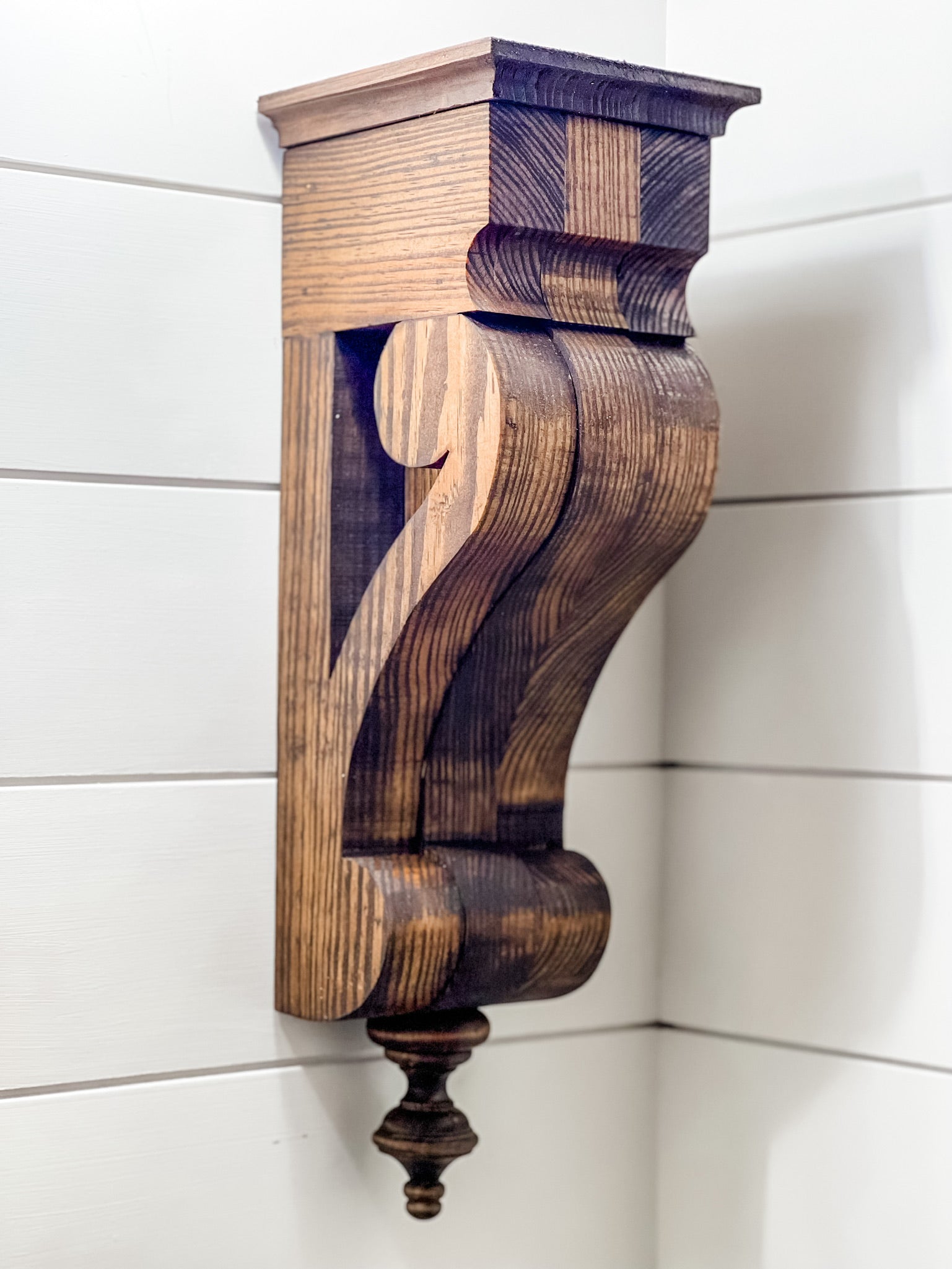 Beautiful handcrafted corbel with finial