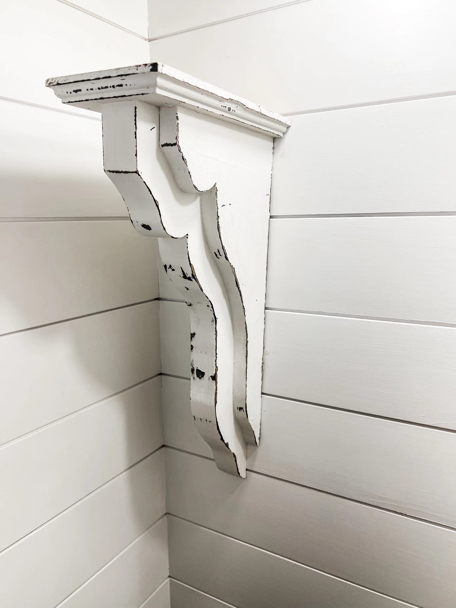 French and Italian country style rustic wood corbels for mantel or shelf support